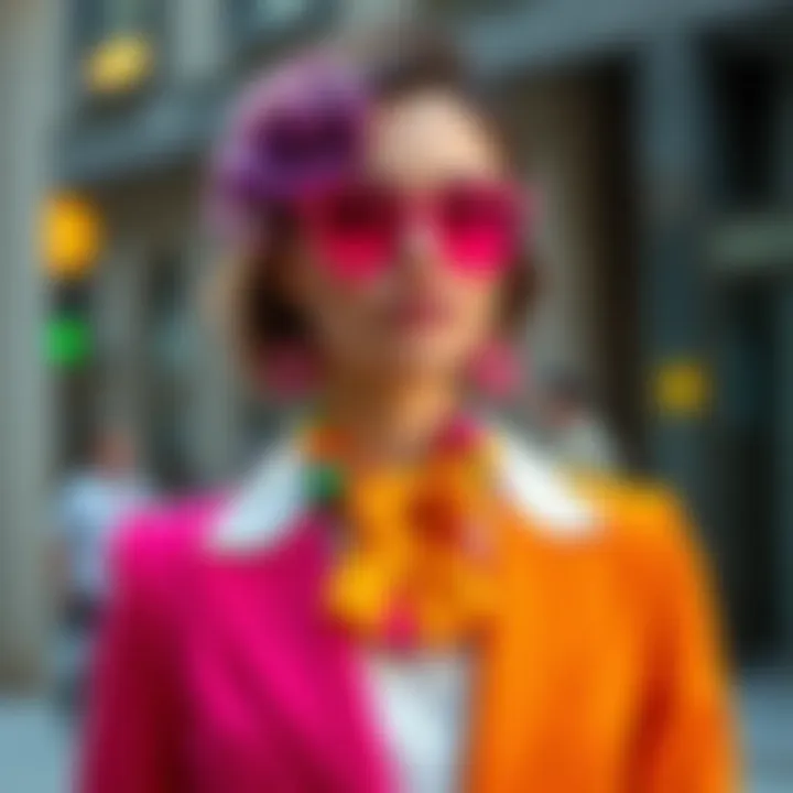 Vibrant Accessories for a Polished Look Colorful accessories enhancing a formal outfit