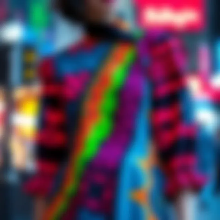 Stylish Dress with Vibrant Colors Stylish dress combining vibrant colors and patterns