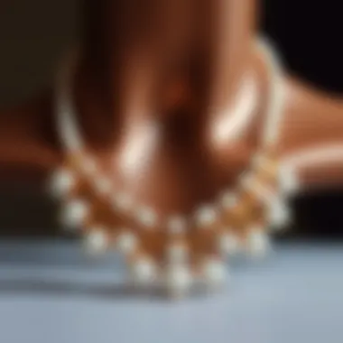 Modern pearl necklace featuring unique geometric designs