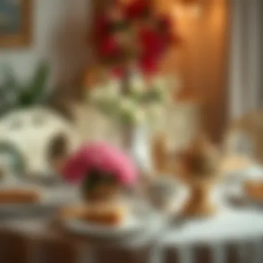 Elegant Breakfast Setup for Mother's Day A beautifully arranged breakfast table for Mother's Day celebration