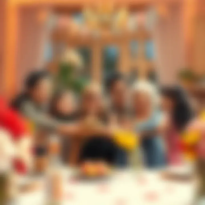 Heartwarming Family Celebration for Mother's Day A joyful family gathering celebrating Mother's Day