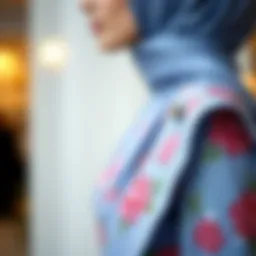 Elegant shoulder detail on a modest dress showcasing contemporary fashion.