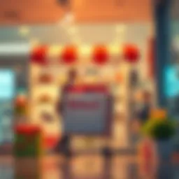 Conceptual illustration of online shopping return policy