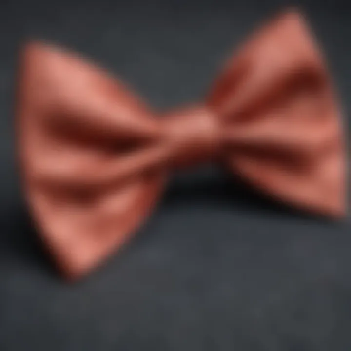 Close-up of a unique bow tie pattern and texture