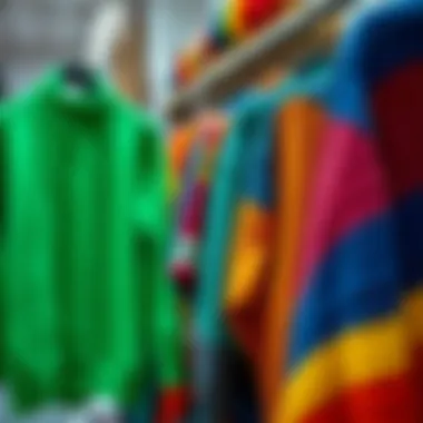 Colorful Orlon Sweaters in Boutique Colorful orlon sweaters displayed in a boutique