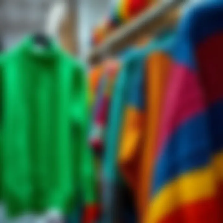 Colorful Orlon Sweaters in Boutique Colorful orlon sweaters displayed in a boutique
