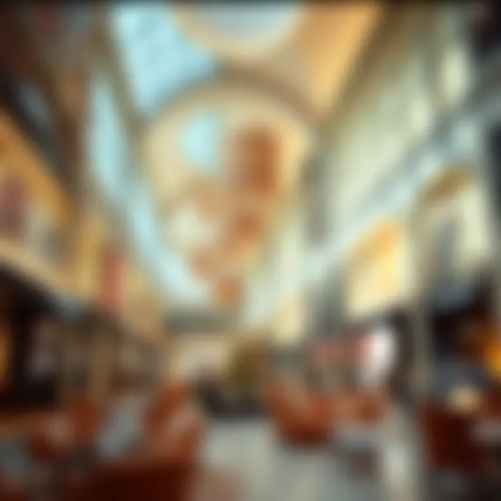 Modern Interior Design at Osmanbey Shopping Center An elegant interior design featuring modern aesthetics and art installations