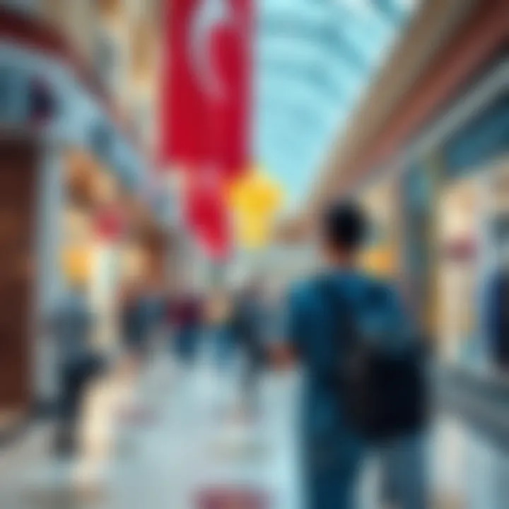 Visitor Experience at Osmanbey Shopping Center A lively atmosphere of visitors enjoying their shopping experience