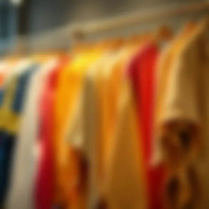 A collection of oversized shirts in various colors hanging on a rack, highlighting their versatility.