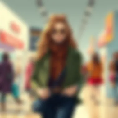 Fashion Trends and Promotions Artistic illustration of fashion trends influenced by promotional campaigns