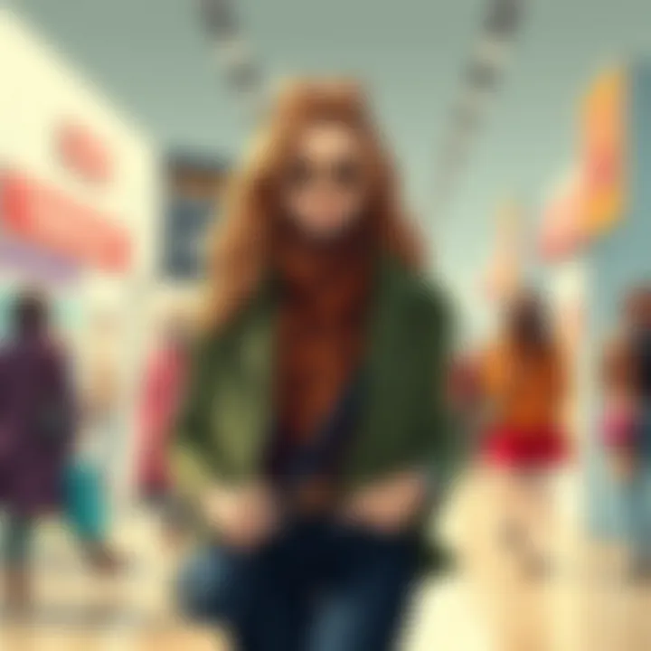 Fashion Trends and Promotions Artistic illustration of fashion trends influenced by promotional campaigns