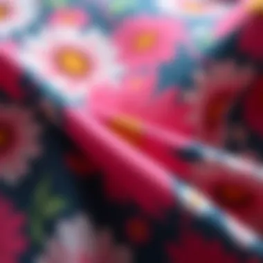 Close-up of daisy print fabric texture