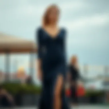 Chic split dress perfect for formal occasions