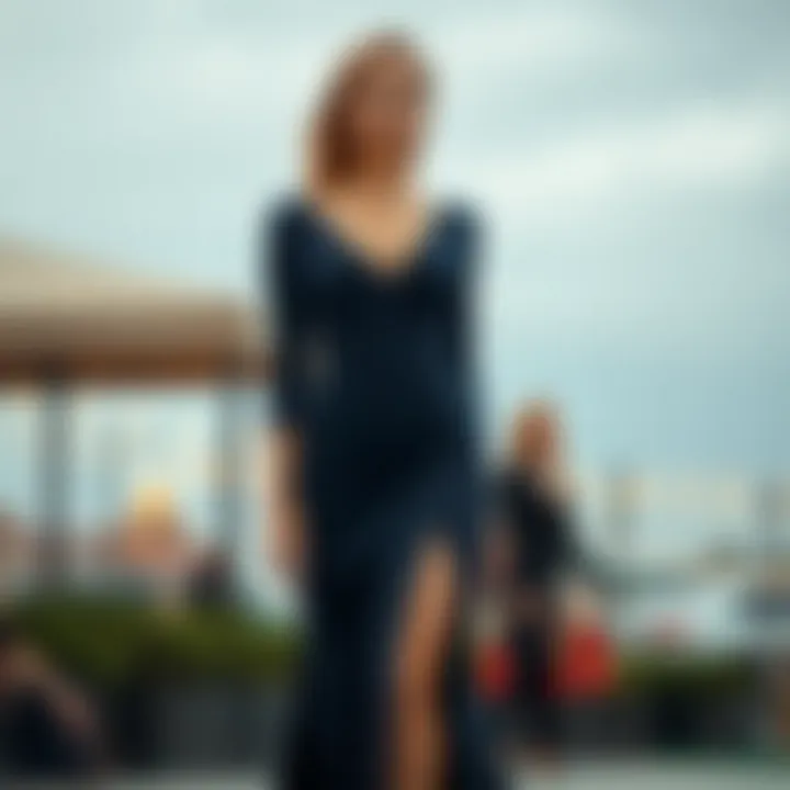 Chic split dress perfect for formal occasions