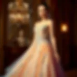 Shimmering Elegance in Evening Wear Elegant evening gown with shimmering fabric