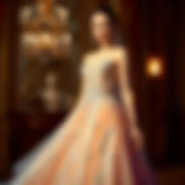 Shimmering Elegance in Evening Wear Elegant evening gown with shimmering fabric