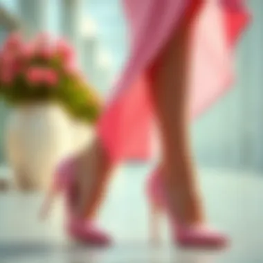 Stylish Heels for Pink Dresses Elegant pink dress paired with stylish heels