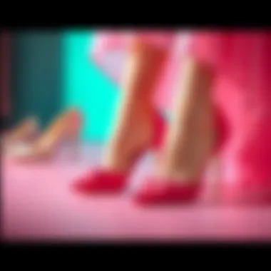 Colorful Shoe Combinations Colorful shoe options that match a pink dress