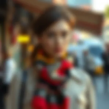 Styling the Picasso Scarf with Modern Fashion A stylish arrangement showcasing how to wear a Picasso scarf with modern attire.