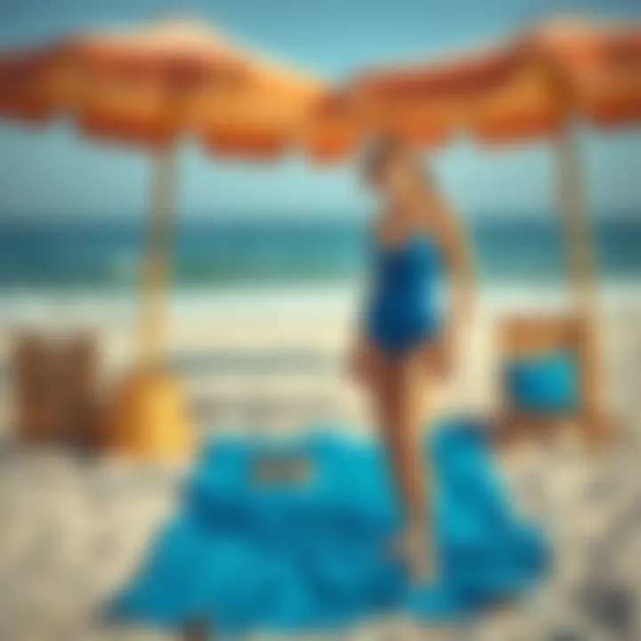 Stylish Beach Setup A stylish beach setup featuring Cardin's iconic swimwear