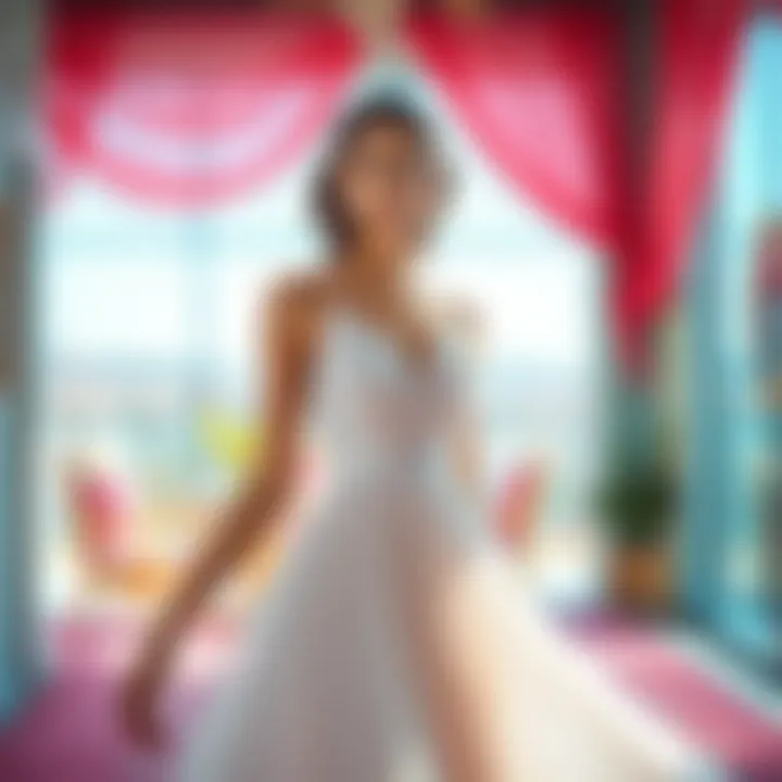 Elegance of Pleated Dress Elegant pleated dress showcased in a vibrant setting