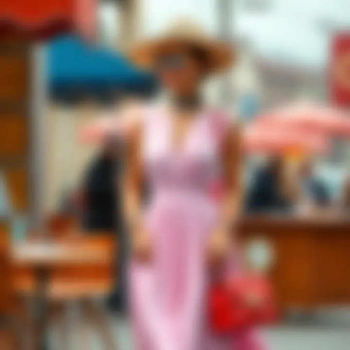 Stylish Combinations with Pleated Dress Stylish combination of pleated dress with accessories