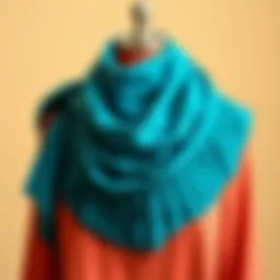 Elegant draped scarf showcasing pleated design