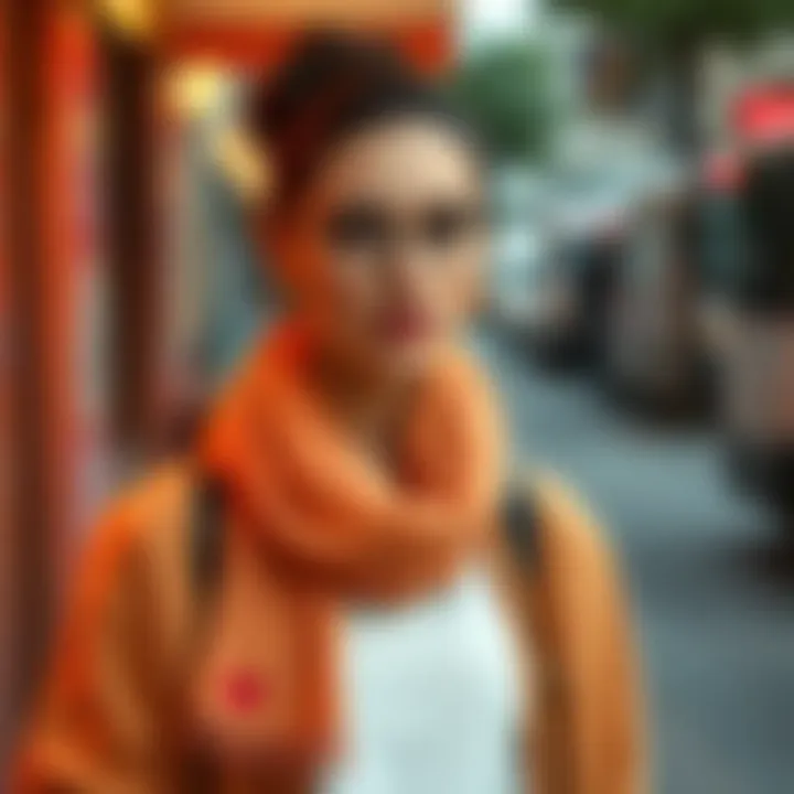 Styling Tips: Elevating Outfits with Pleated Scarves Fashionable outfit complemented by a pleated scarf