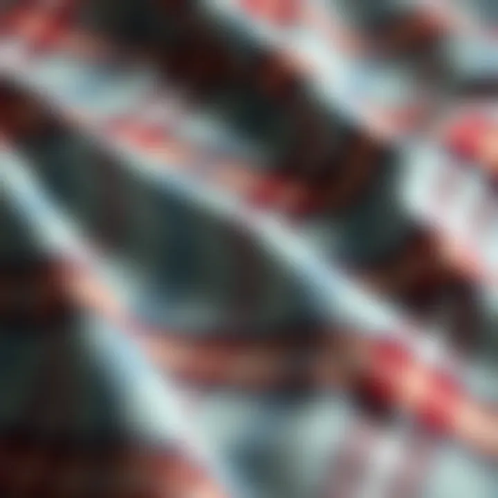 Elegant Fabric Texture of Plaid Tunic Close-up of fabric texture showcasing plaid design