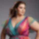 Elegant plus size chiffon dress in vibrant colors