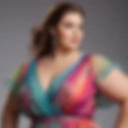 Elegant plus size chiffon dress in vibrant colors
