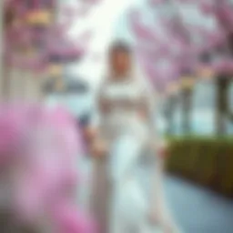 Elegant plus-size hijab engagement dress in soft pastel hues