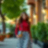 A stylish checkered skirt paired with a modern top