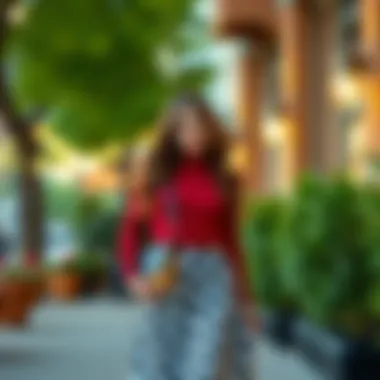 A stylish checkered skirt paired with a modern top