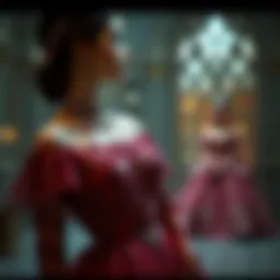 Elegant princess model dress showcasing intricate designs