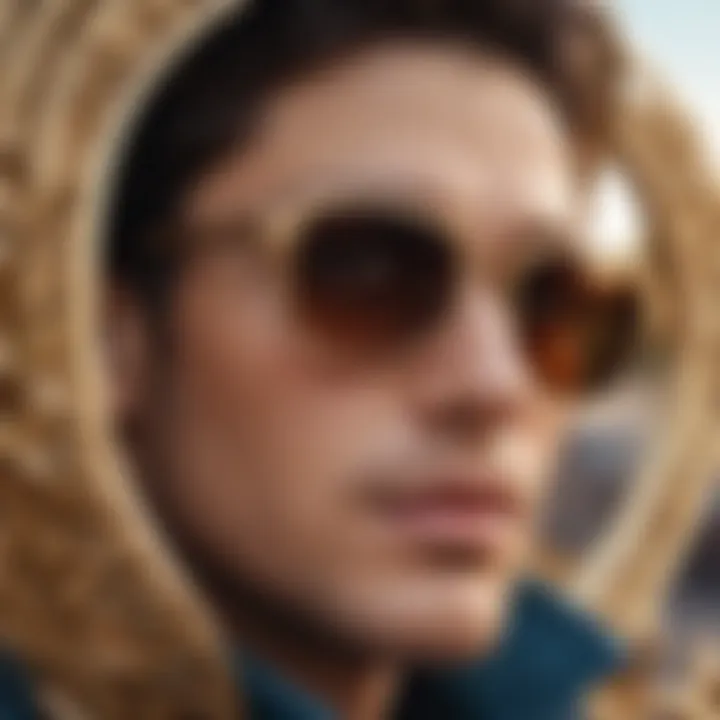 Close-up of unique frame details on Redriver sunglasses