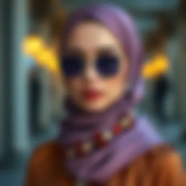 Stylish Satin Hijab with Accessories Stylish satin hijab paired with contemporary accessories