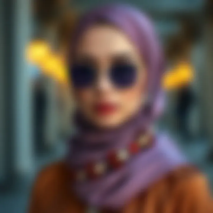 Stylish Satin Hijab with Accessories Stylish satin hijab paired with contemporary accessories