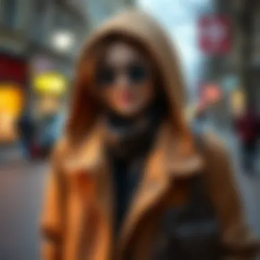Seasonal Styling with a Hooded Coat A fashion-forward individual pairing a hooded coat with seasonal attire