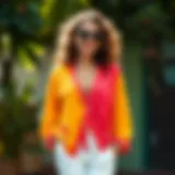 Elegant summer cardigan showcasing vibrant colors and lightweight fabric