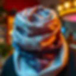 Elegant shimmer scarf with decorative patterns