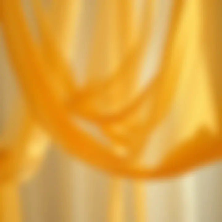 Elegant draping of shimmering chiffon fabric
