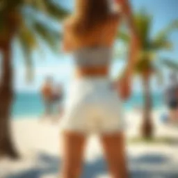 Trendy shorts in a summertime setting