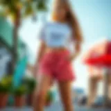 Vibrant Summer Shorts Ensemble Stylish summer shorts ensemble with vibrant colors