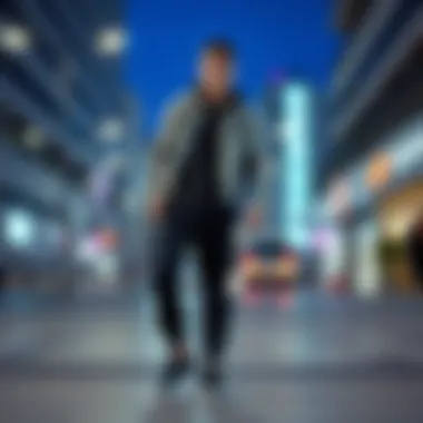 Casual Outfit with Jogger Pants Casual outfit featuring black jogger pants in an urban setting