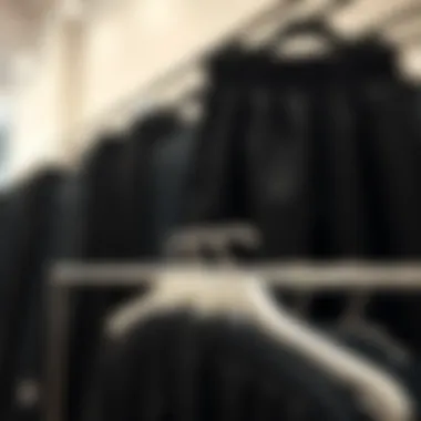 Various Styles of Jogger Pants Various black jogger pants styles displayed on hangers