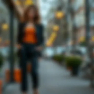 Casual outfit featuring black trousers and a stylish top