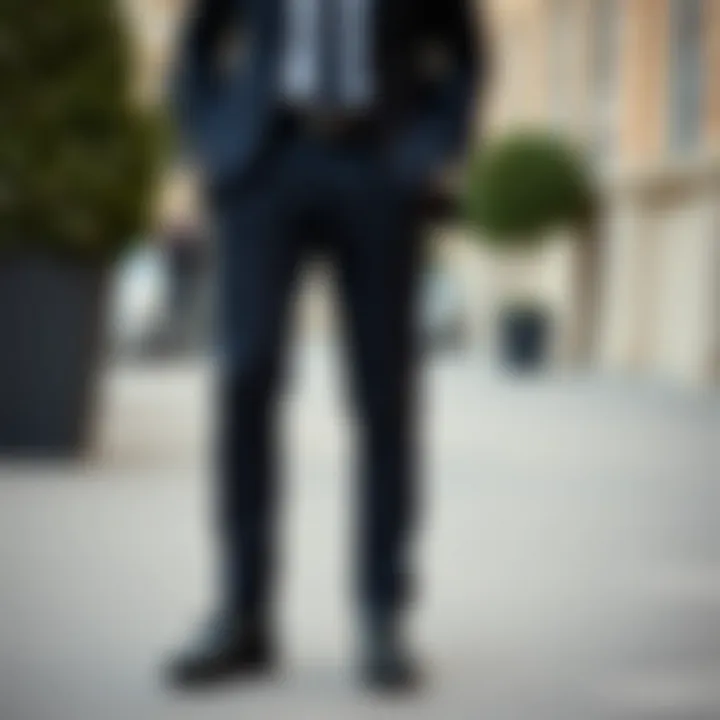 Elegant black trousers styled for a formal occasion