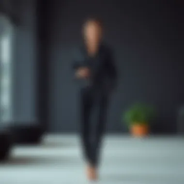 Elegance in Black Elegant black shirt and trousers outfit on a model