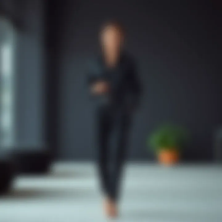 Elegance in Black Elegant black shirt and trousers outfit on a model